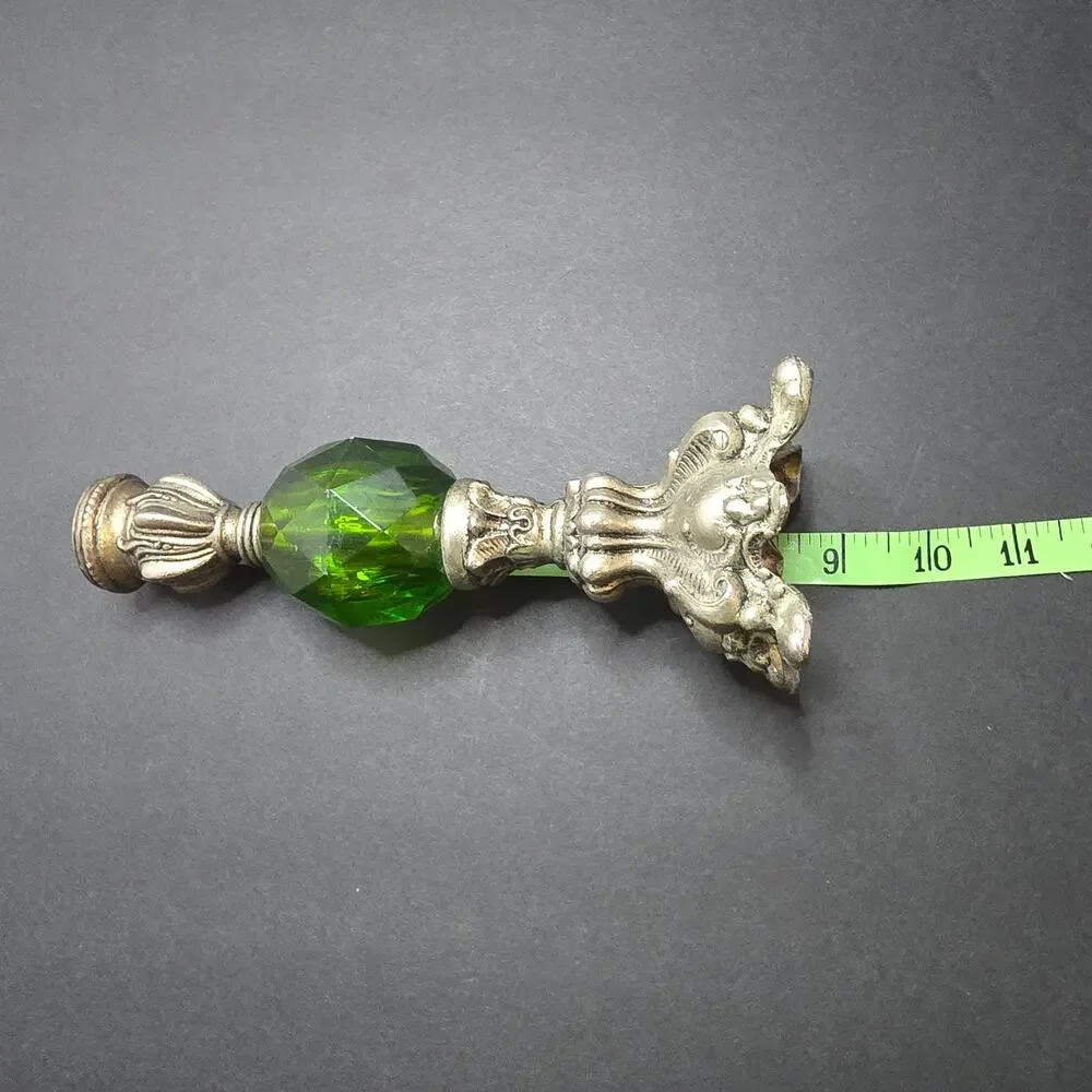 Lamp Base Green Lucite Hollywood Regency Ornate Metal Vintage Parts 1960s